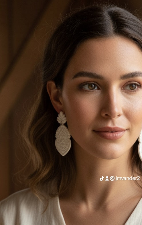 Polymer Clay Earrings - Embossed Dangle