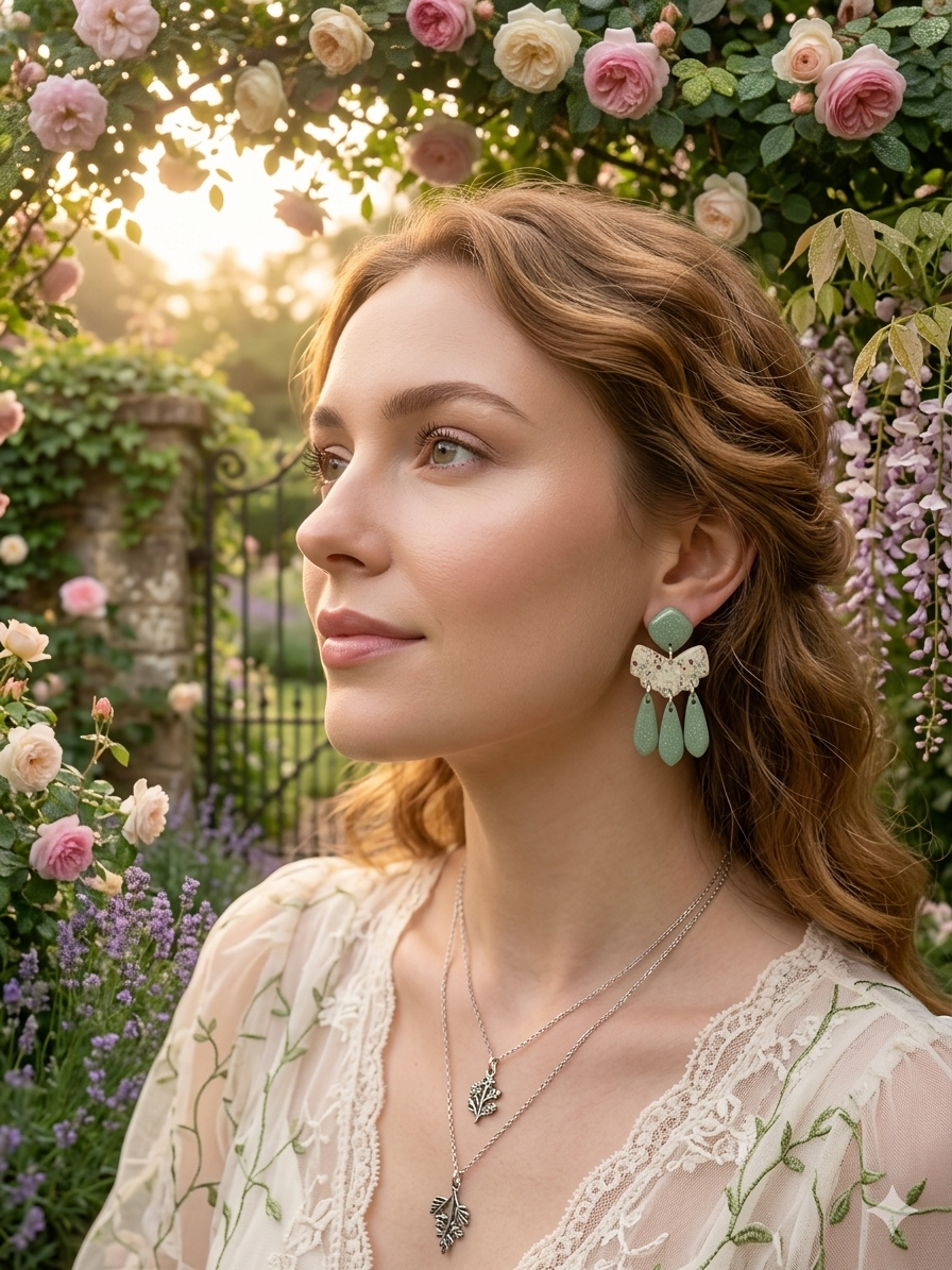 Polymer Clay Earrings - Spring Garden Party Dangles