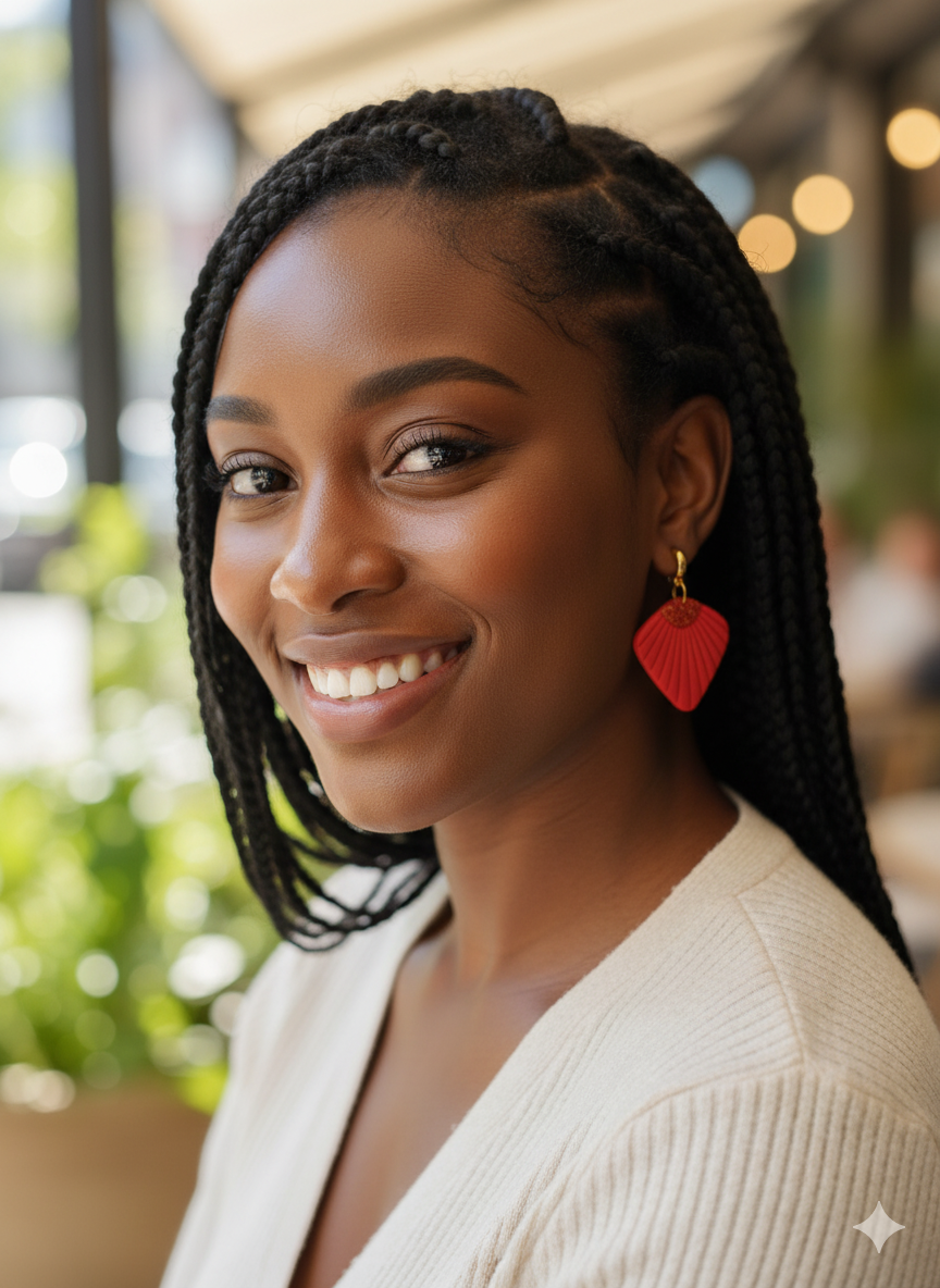 Polymer Clay Fan Style Dangle Earrings