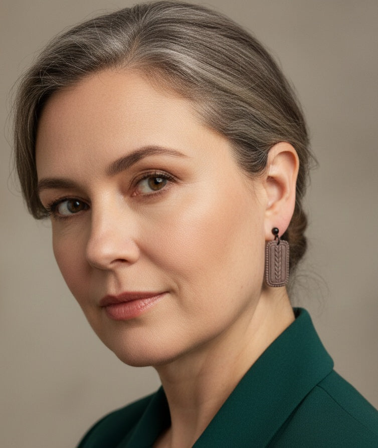 The Evie - Textured Rectangle Polymer Clay Dangle Earrings