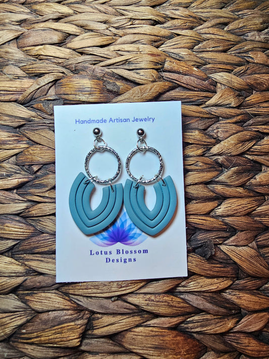 Layered V Shape Polymer Clay Dangle Earring