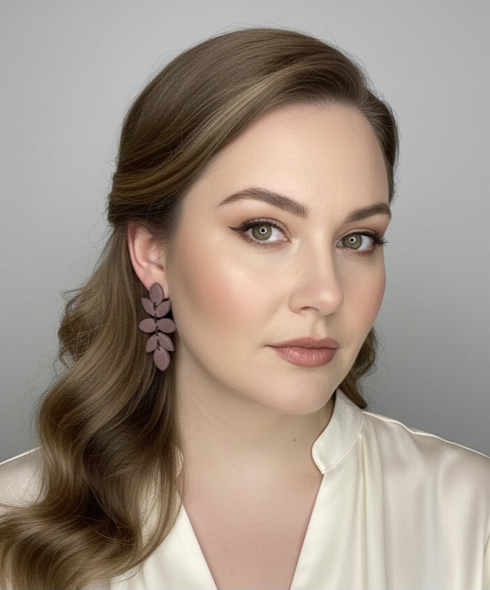 The Emery - Multi-tier Leaf Drop Dangle Earring - Polymer Clay