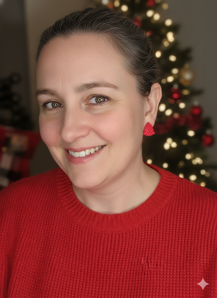 Christmas Tree Stud Earrings- Polymer Clay