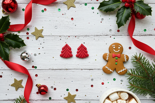 Christmas Tree Stud Earrings- Polymer Clay