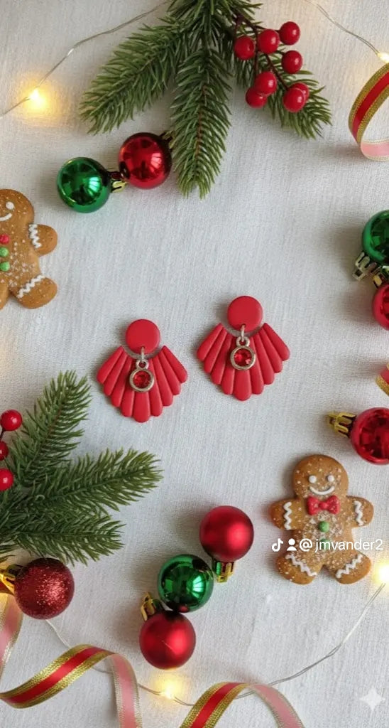 Polymer Clay Fan Dangle with Charm
