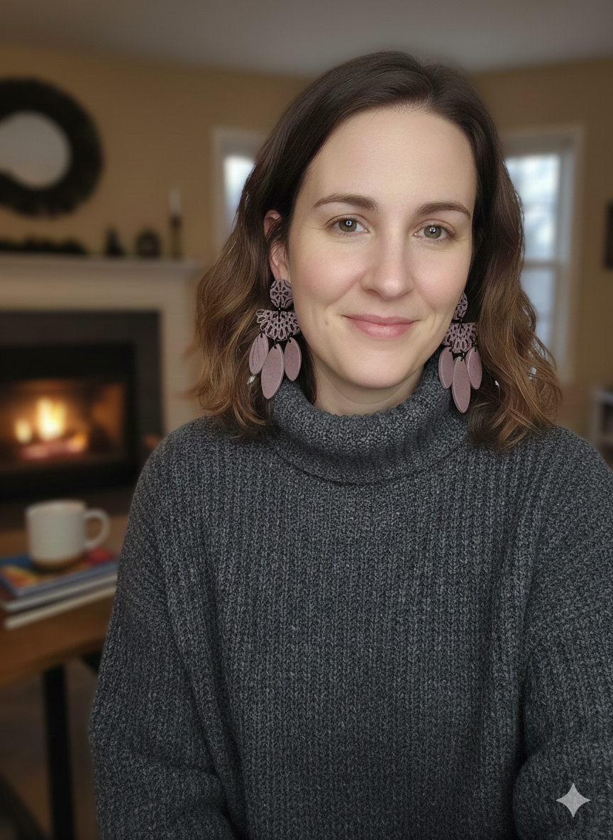 The Florence - Chandelier Style Embossed Polymer Clay Dangle Earrings