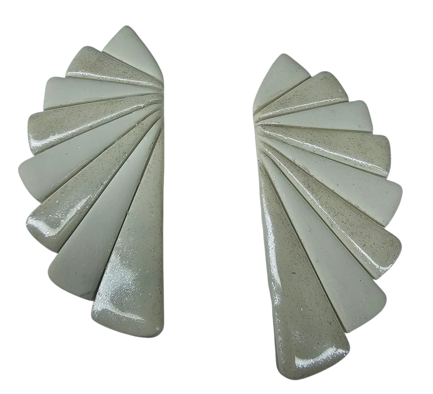 Polymer Clay Art Deco Oversized Fan Stud Earring