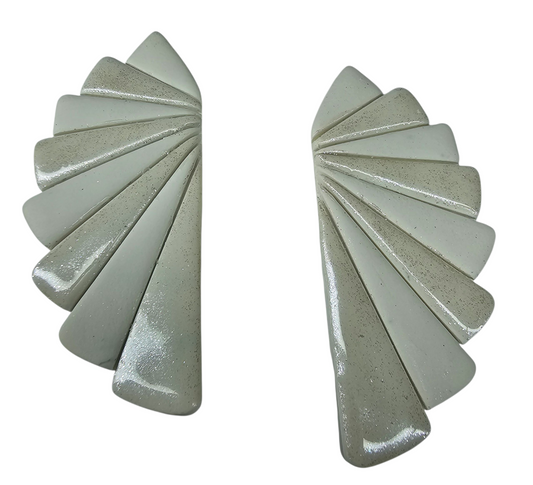 Polymer Clay Art Deco Oversized Fan Stud Earring